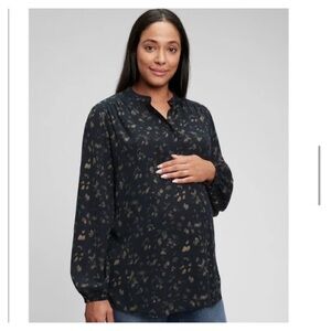 GAP Maternity Black Floral Blouse